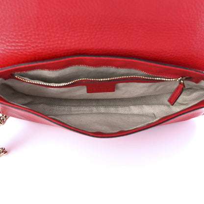 Gucci Pebbled Calfskin Medium Soho Flap Crossbody Tabasco Red 5 of 10