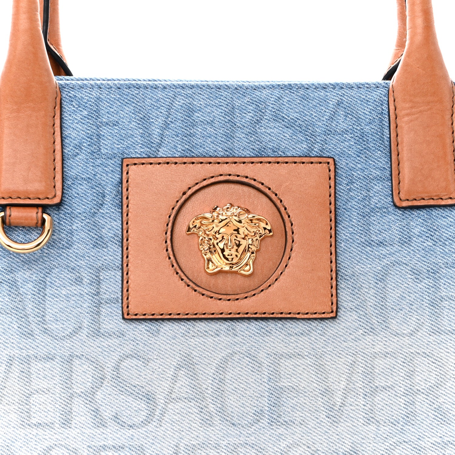 Versace Jacquard Canvas Large Allover Medusa Tote Blue 7 of 11