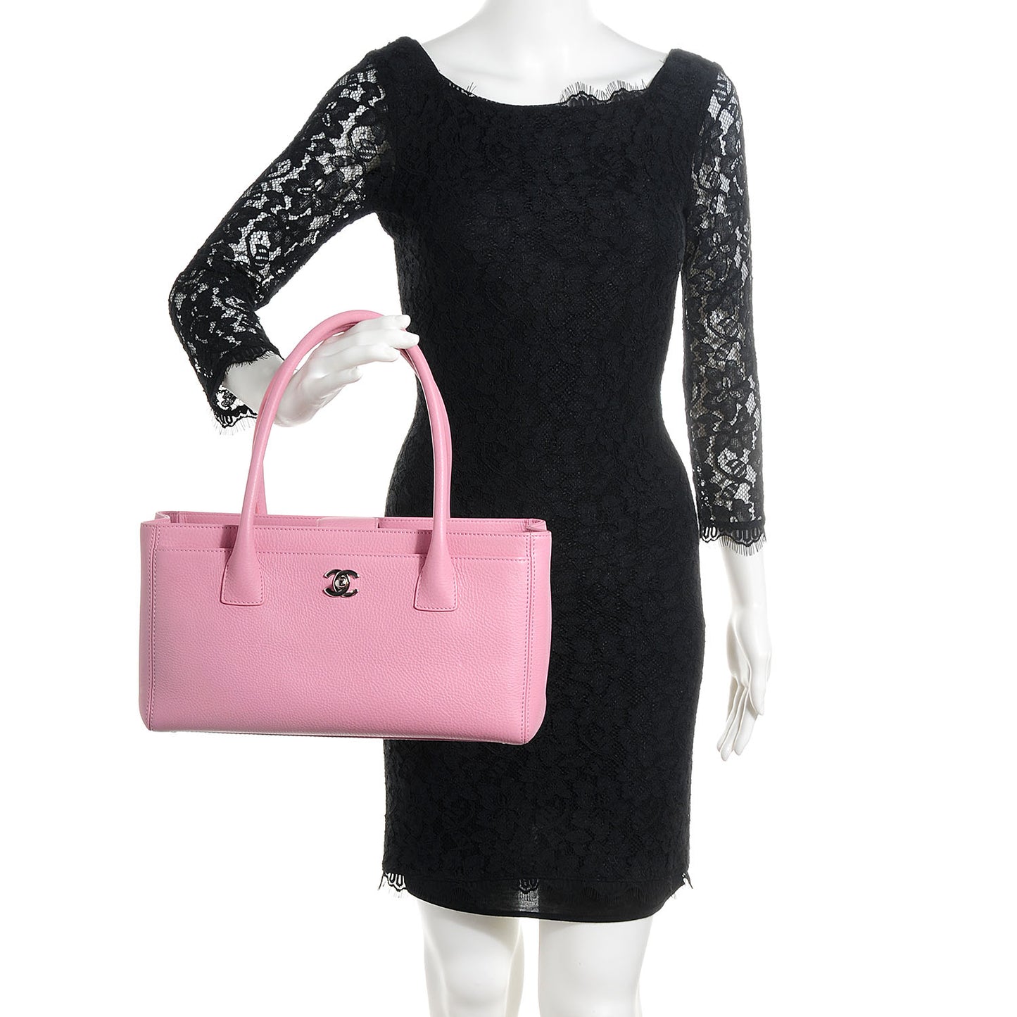 Calfskin Small Cerf Shopper Tote Pink