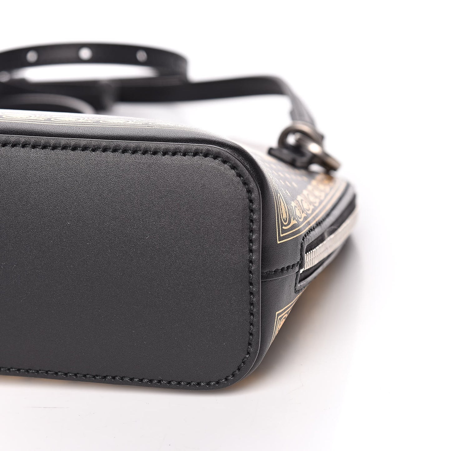 X SEGA Calfskin GUCCY Stars Mini Dome Shoulder Bag Black Gold