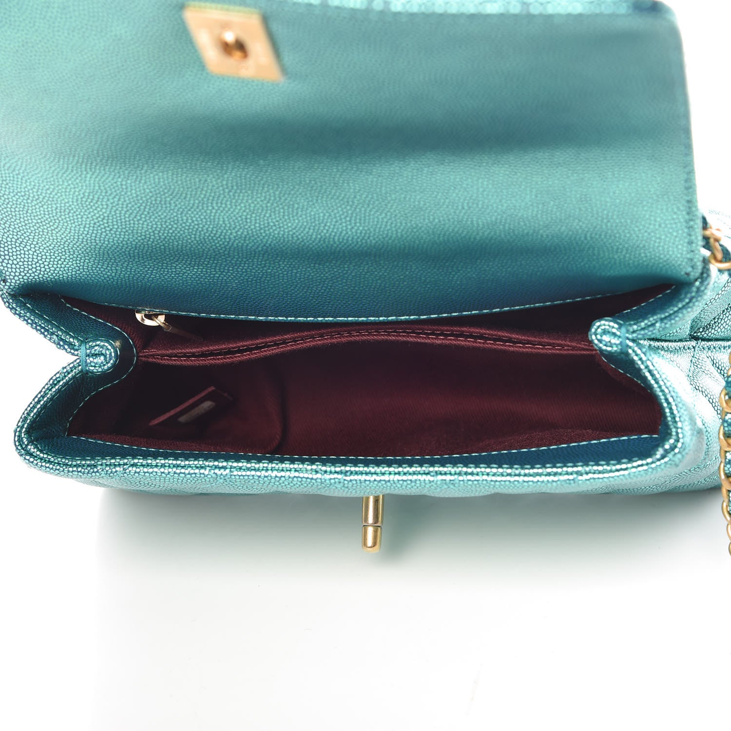 Chanel Metallic Caviar Quilted Mini Coco Handle Flap Blue 5 of 10