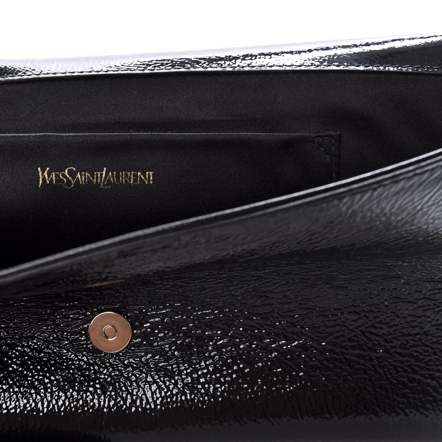 Saint Laurent Textured Patent Monogram Large Belle De Jour Clutch Black 5 of 6