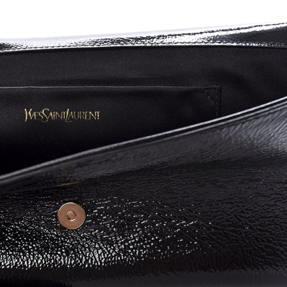 Saint Laurent Textured Patent Monogram Large Belle De Jour Clutch Black 5 of 6
