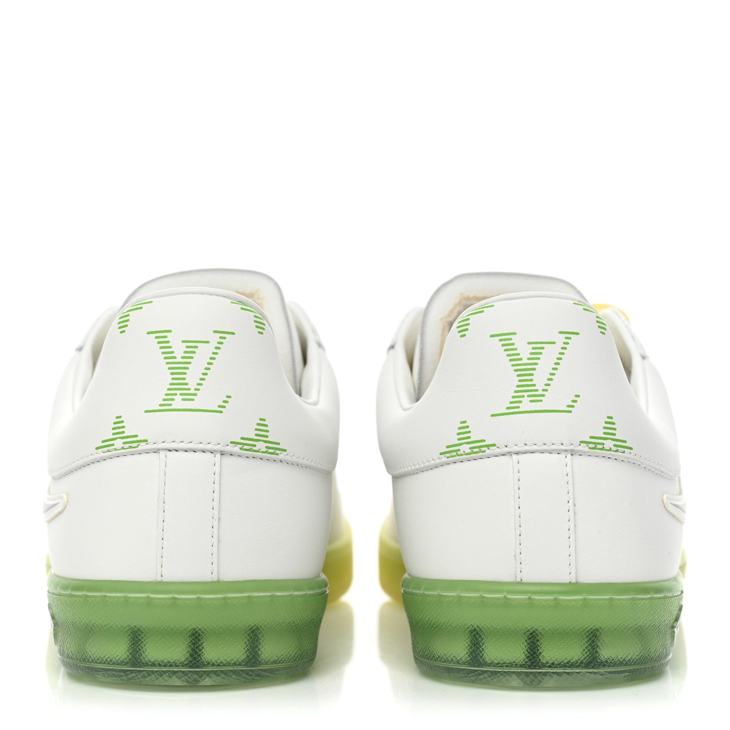 Calfskin Mens Luxembourg Samothrace Sneakers 9 White Yellow Green