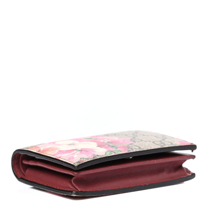Gucci GG Supreme Monogram Blooms Card Case Beige Multicolor Dry Rose 4 of 9