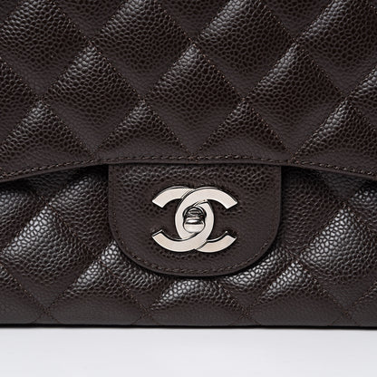 Chanel Caviar Quilted Jumbo Single Flap Dark Brown 8 of 10