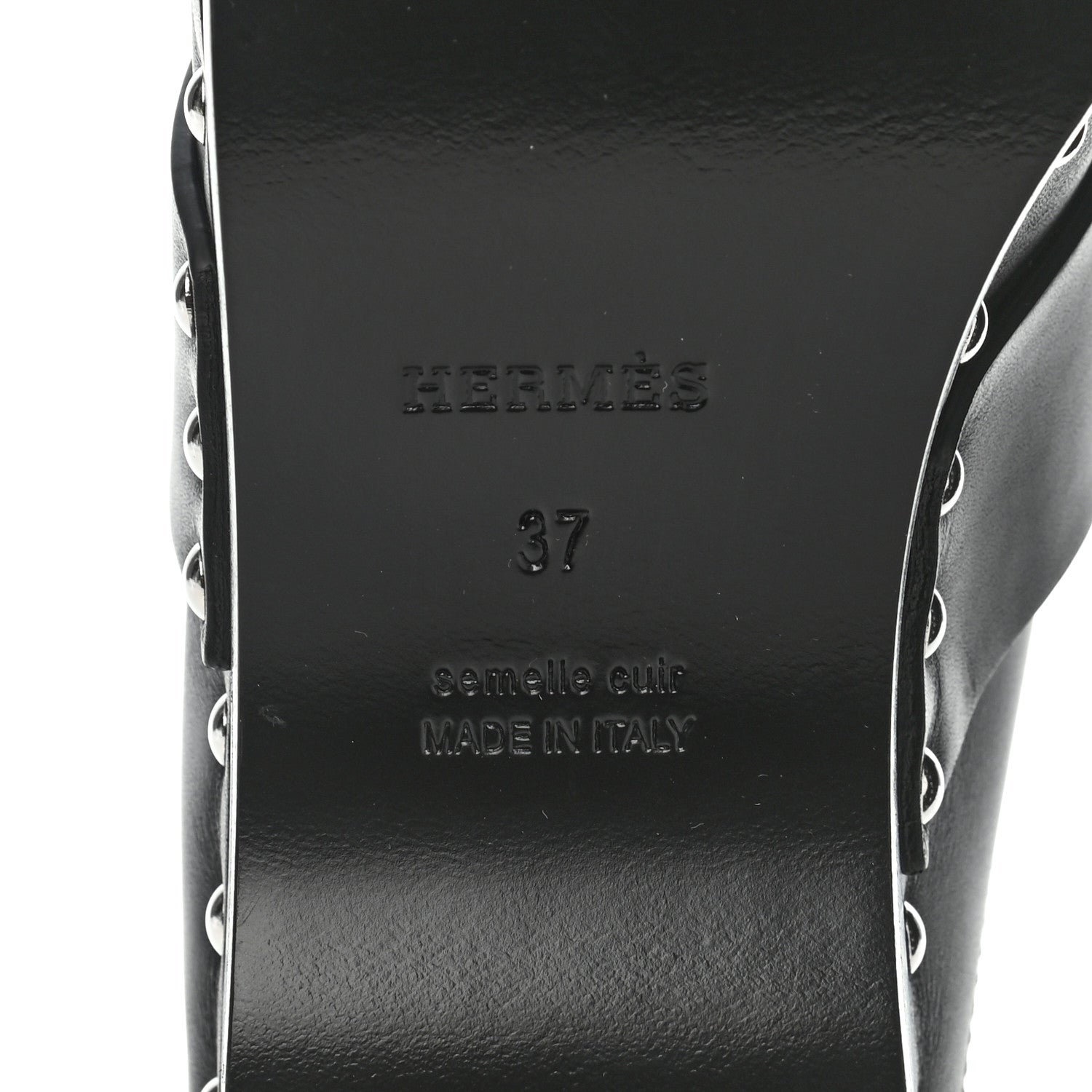 Hermes Calfskin Calya Mules 37 Black 7 of 7