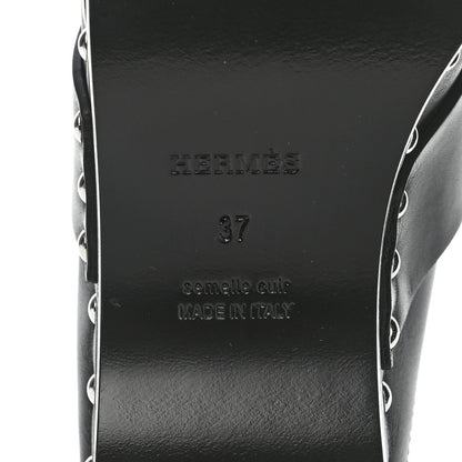 Hermes Calfskin Calya Mules 37 Black 7 of 7