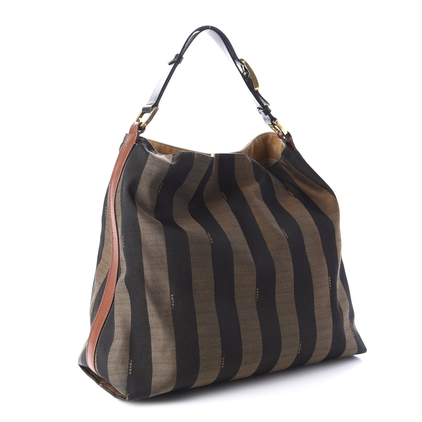 Pequin Cuoio Vegetale Large Hobo Tobacco Black Cuoio