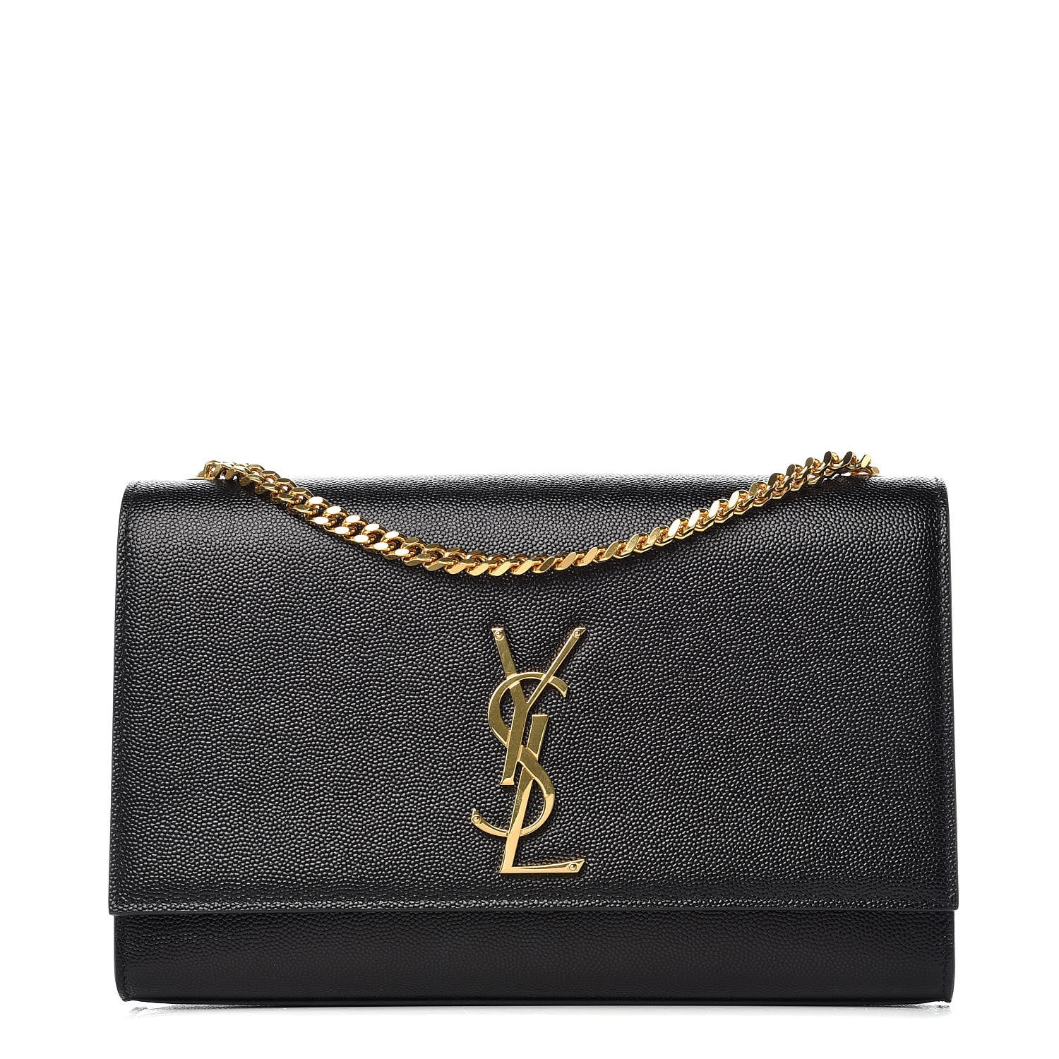 Saint Laurent Grain De Poudre Medium Classic Monogram Kate Satchel Black 1 of 9