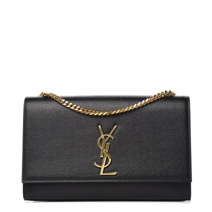Saint Laurent Grain De Poudre Medium Classic Monogram Kate Satchel Black 1 of 9