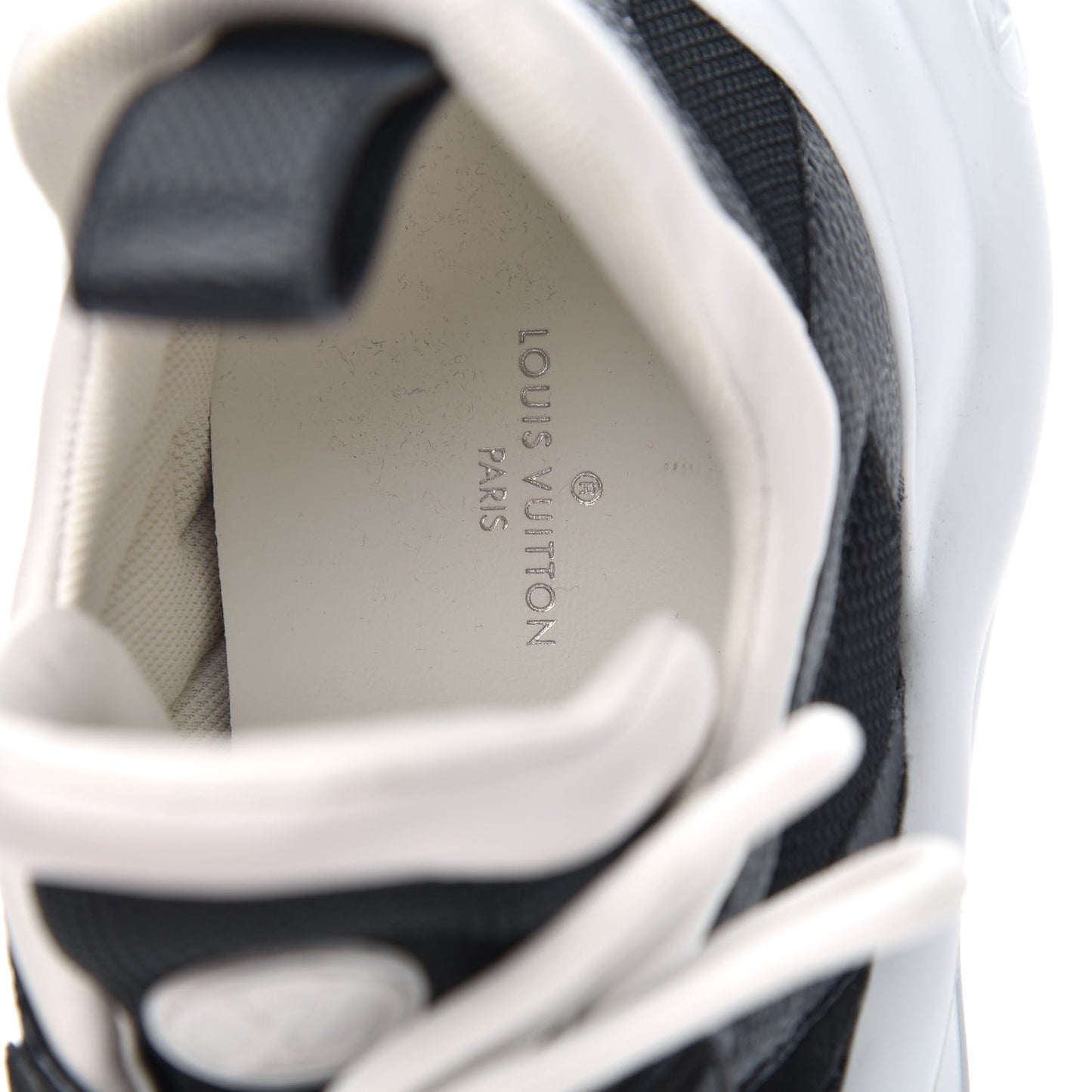 Calfskin Technical Nylon Damier Graphite LV Archlight Sneakers 39 Black White