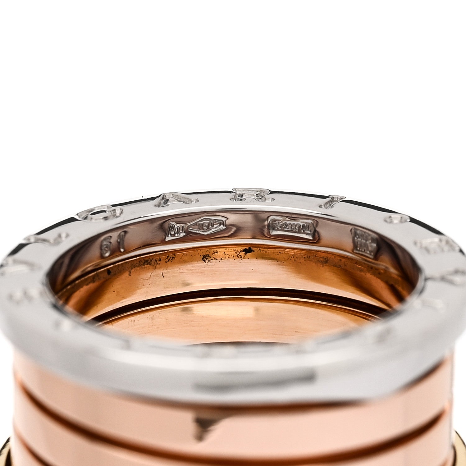 Bulgari 18K Rose White Yellow Gold B.Zero1 Four-Band Ring 51 5.75 6 of 7