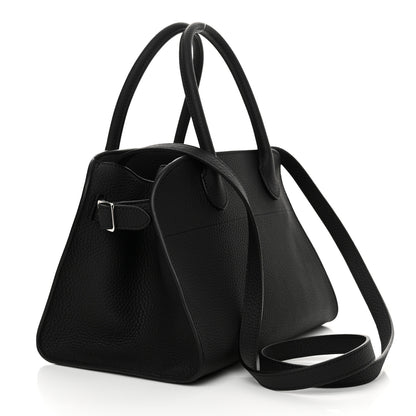 The Row Grained Calfskin Soft Margaux 10 Bag Black 3 of 10