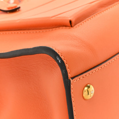 Fendi Vitello Seta Shiny Nappa Medium 3 Pocket Peekaboo Iconic Satchel Aranciata 11 of 15