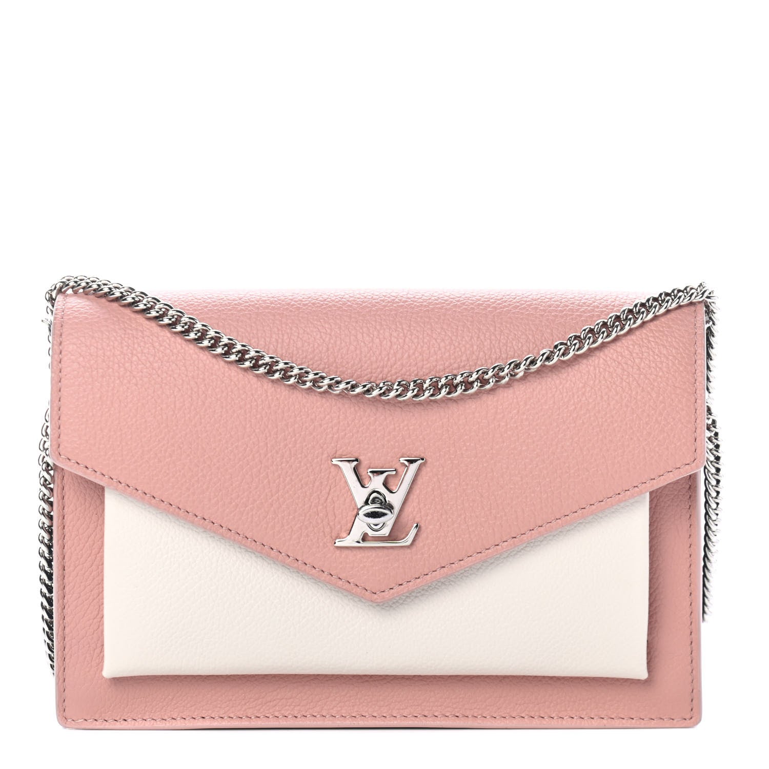 Louis Vuitton Calfskin My Lockme Chain Pochette Rose Ballet White 1 of 4