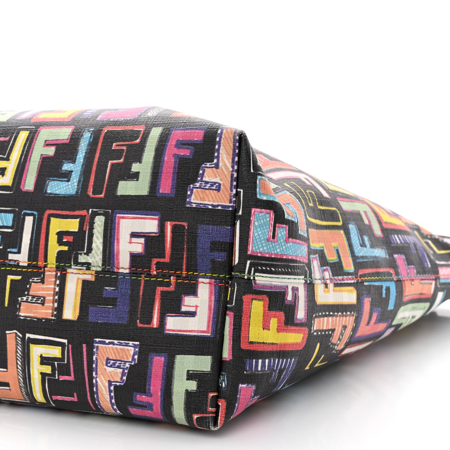 Fendi Zucca Spalmati Patent Zucchino Screen Print Medium Roll Tote Tobacco Multicolor Black 10 of 12
