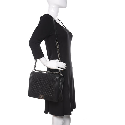 Chanel Calfskin Quilted Large Boy Flap Black 2 of 14