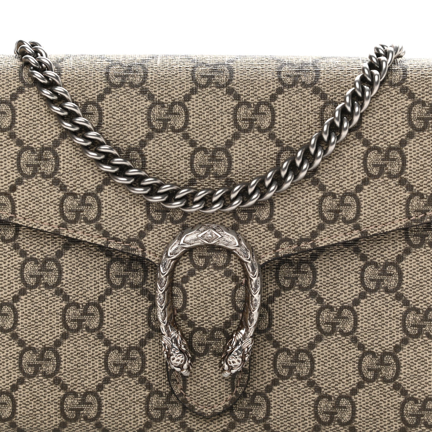 Gucci GG Supreme Monogram Mini Dionysus Chain Wallet Beige Vulcanic Red 8 of 10