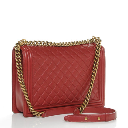 Chanel Lambskin Quilted Large Boy Flap Red 3 of 7