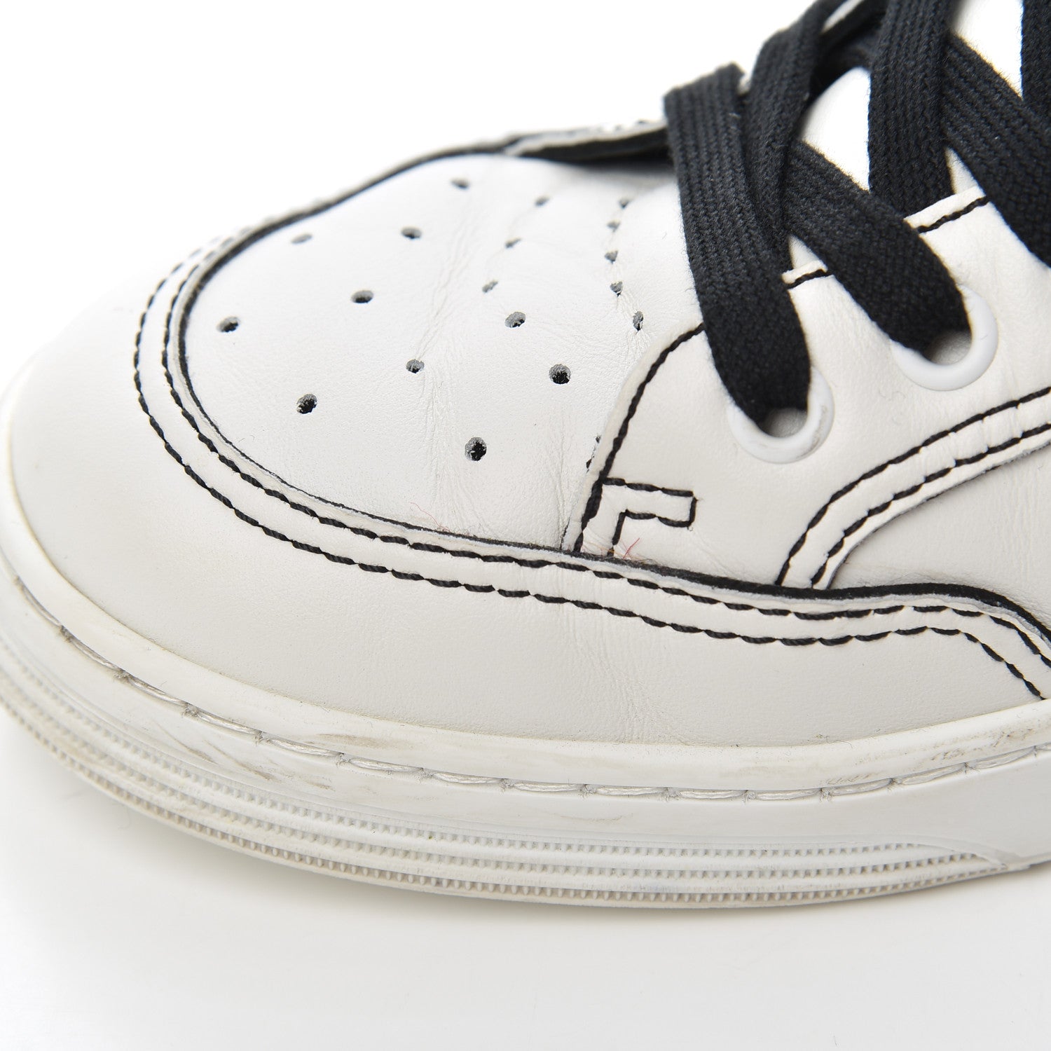 Chanel Calfskin Womens Logo Sneakers 39 White Black 12 of 23