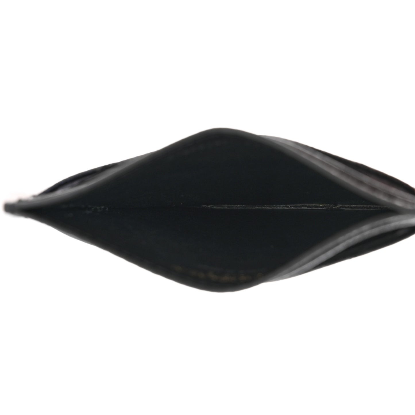 Grain De Poudre Matelasse Chevron Monogram Credit Card Case Black