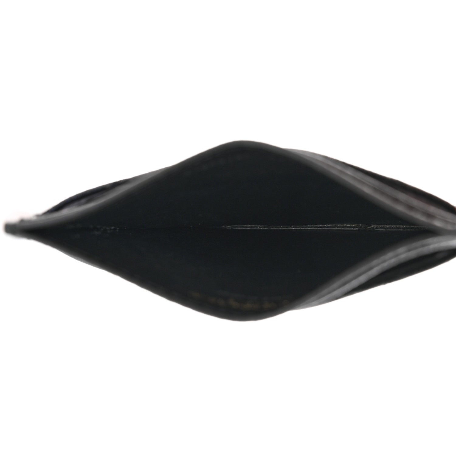 Saint Laurent Grain De Poudre Matelasse Chevron Monogram Credit Card Case Black 5 of 8