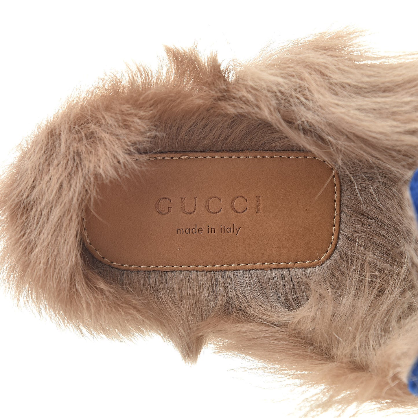 Velvet Fur Womens Princetown Slippers 38 Cobalt Blue