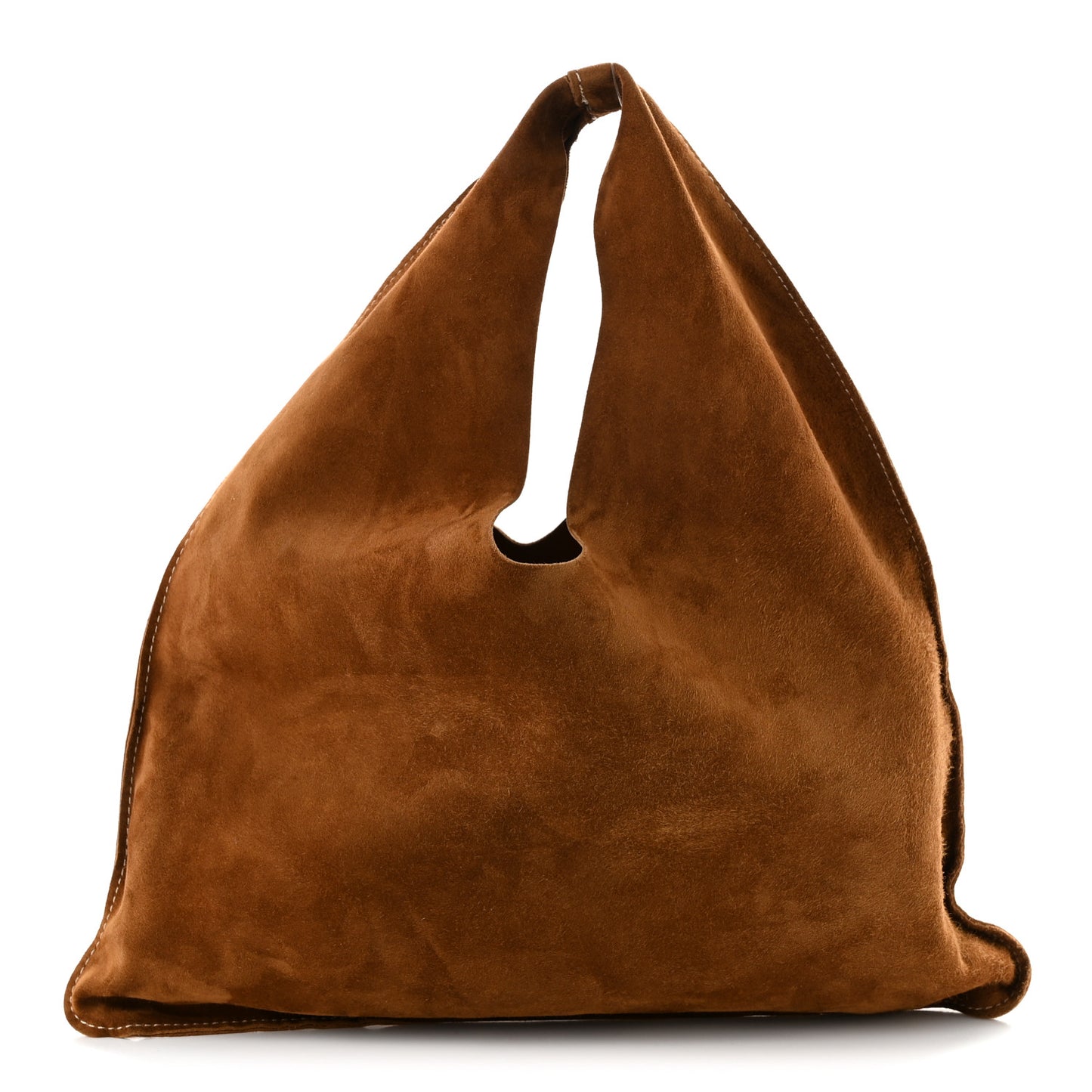 Suede Small Bindle Bag Bistre Ecru
