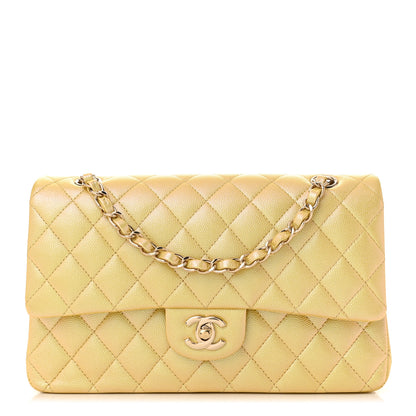 Chanel Iridescent Caviar Quilted Medium Double Flap Yellow 1 of 11
