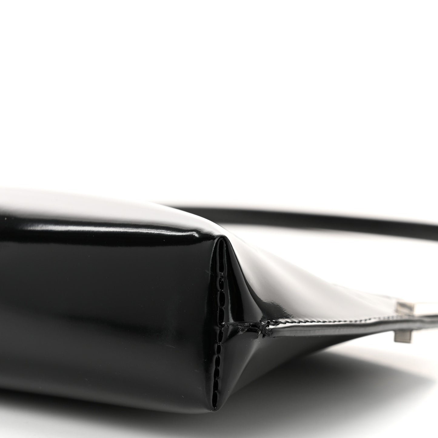 Patent Calfskin Small Suzanne Rigid Shoulder Bag Black