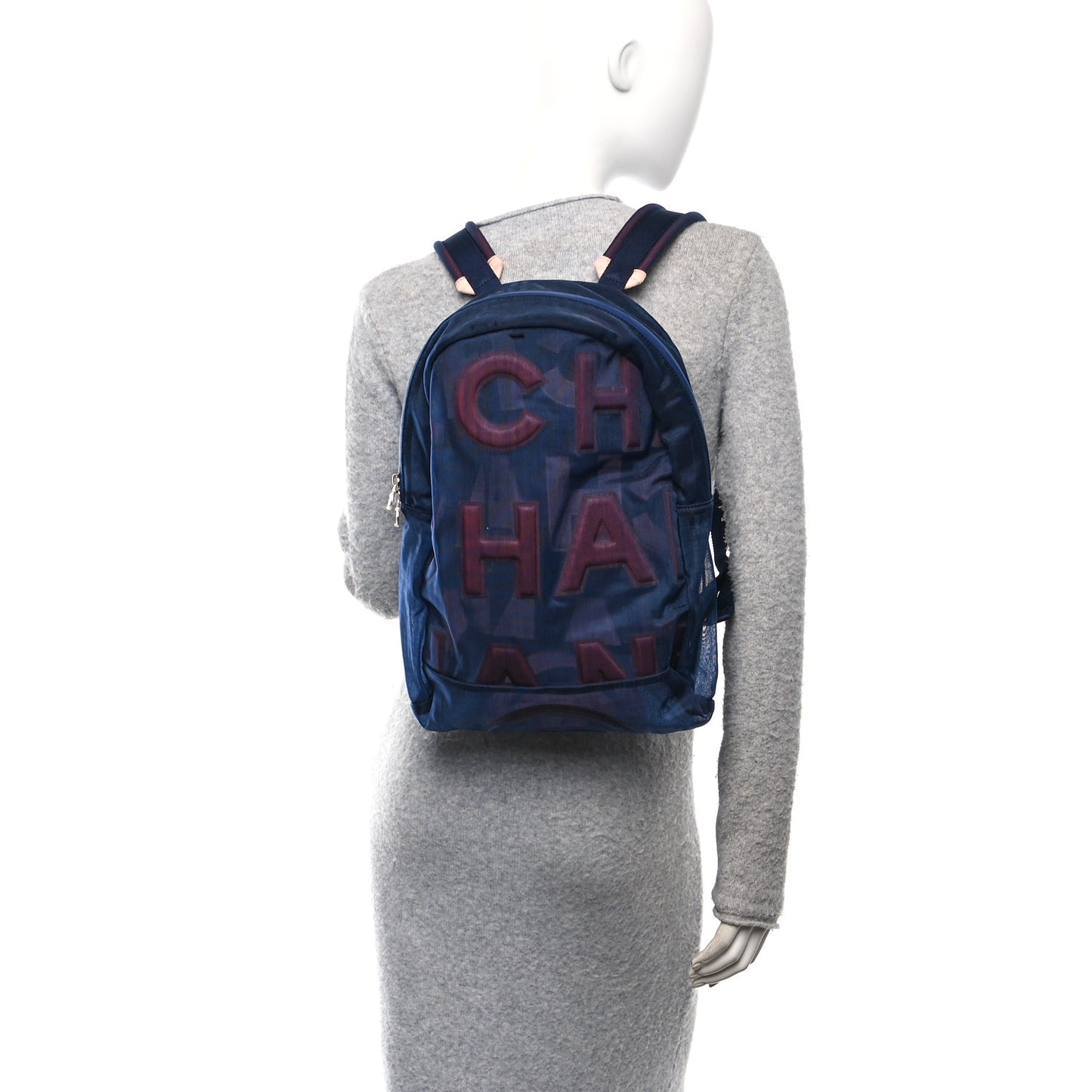 Mesh Small Doudoune Backpack Pink Blue
