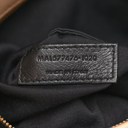 Saint Laurent Lambskin Quilted Small Loulou Puffer Monogram Chain Satchel Dark Beige 7 of 10