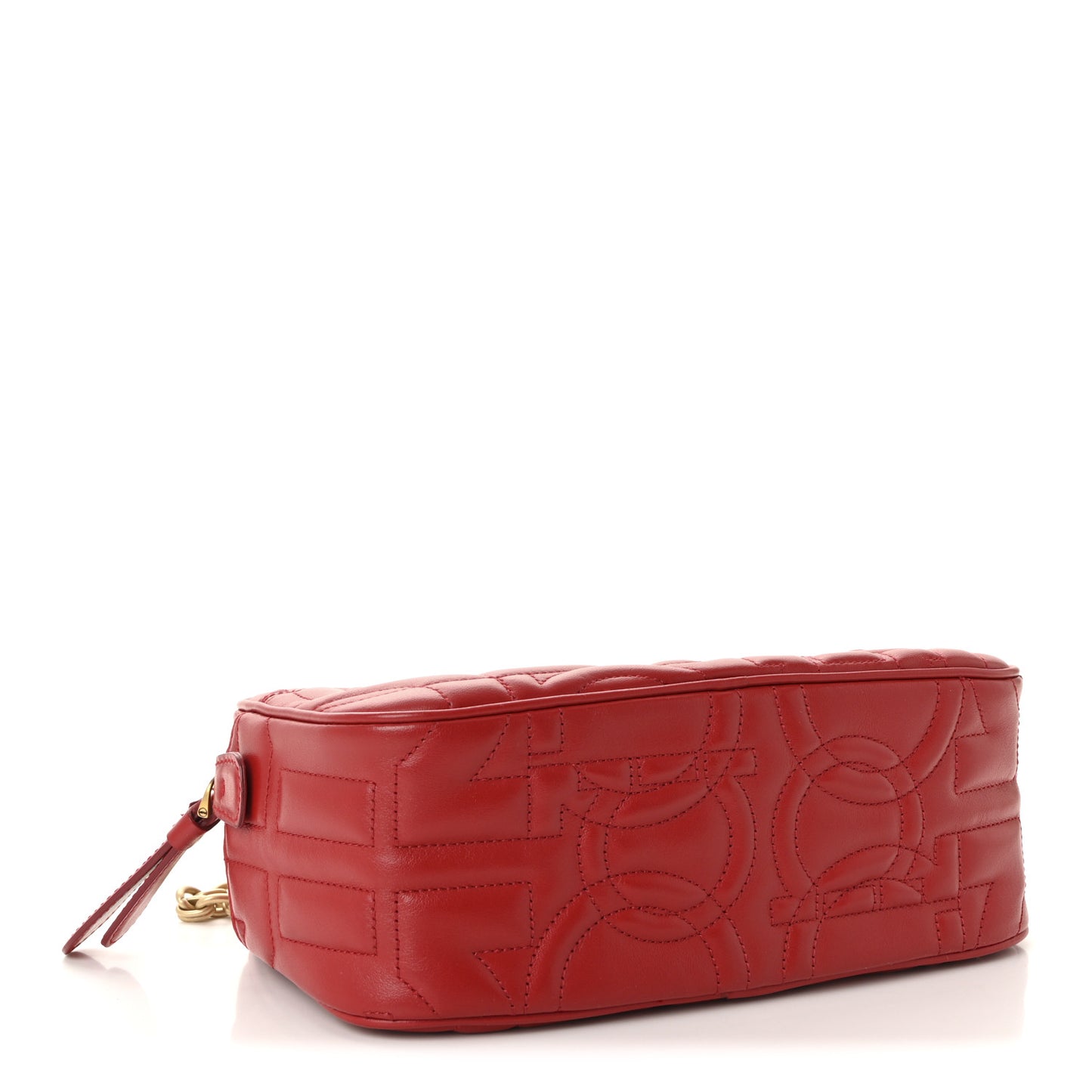 Calfskin Quilted Gancini Camera Bag Red