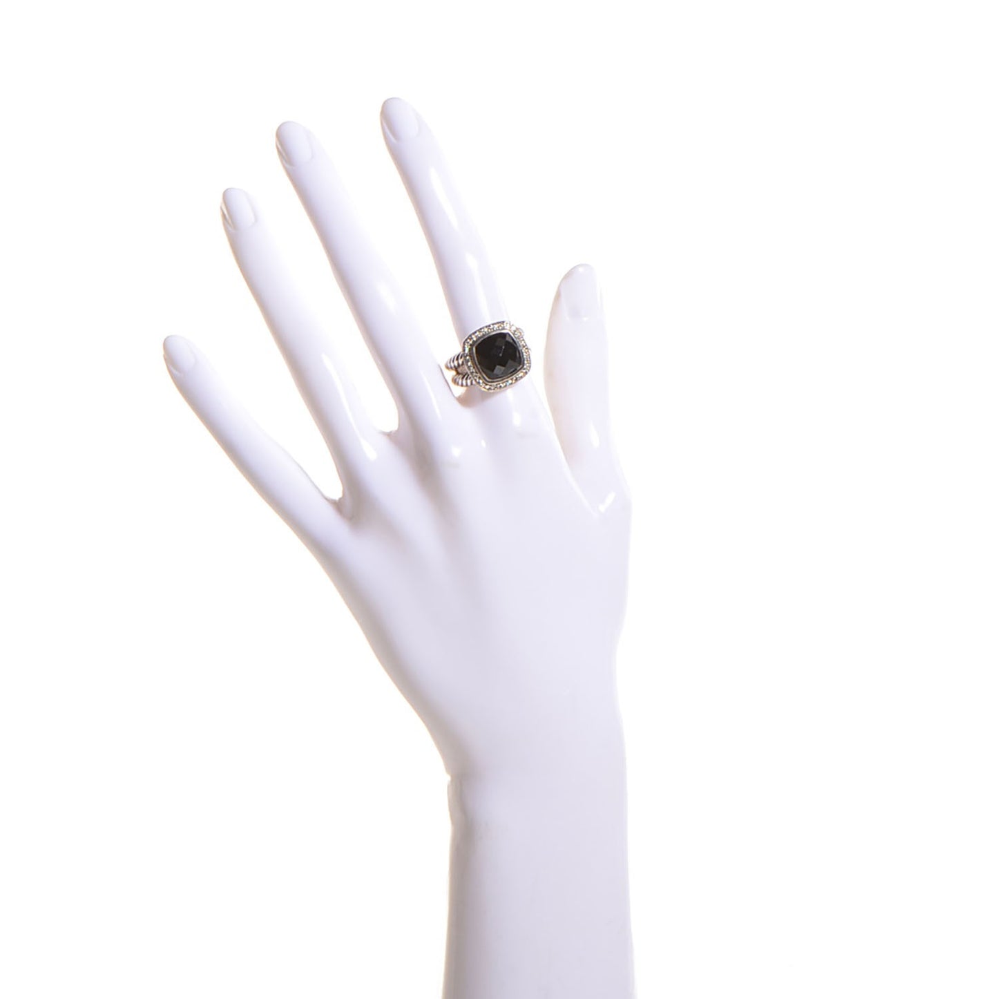 Sterling Silver Diamond Black Onyx 11mm Albion Ring 54 7