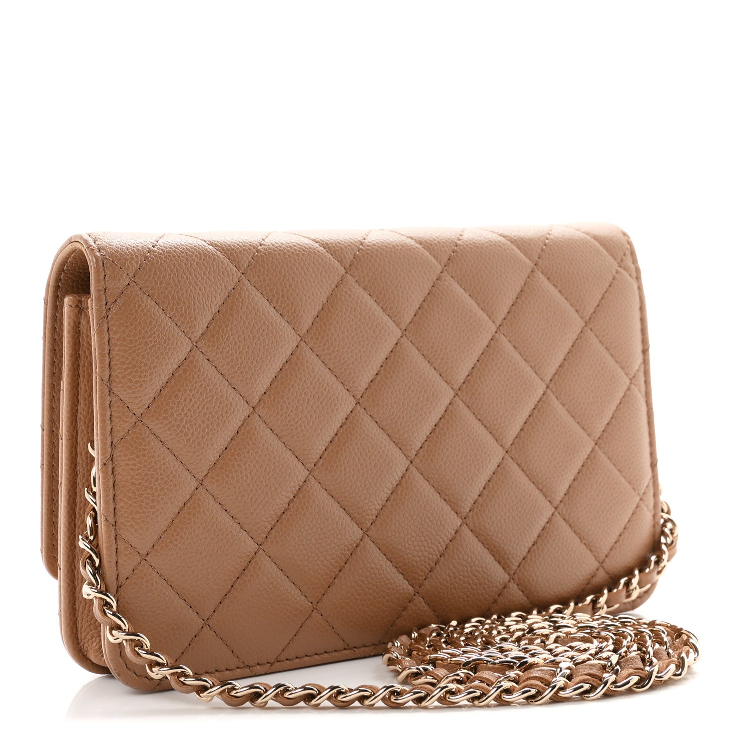 Chanel Caviar Quilted Multi Chain Wallet On Chain WOC Beige 3 of 12