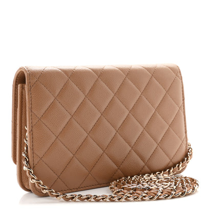 Chanel Caviar Quilted Multi Chain Wallet On Chain WOC Beige 3 of 12