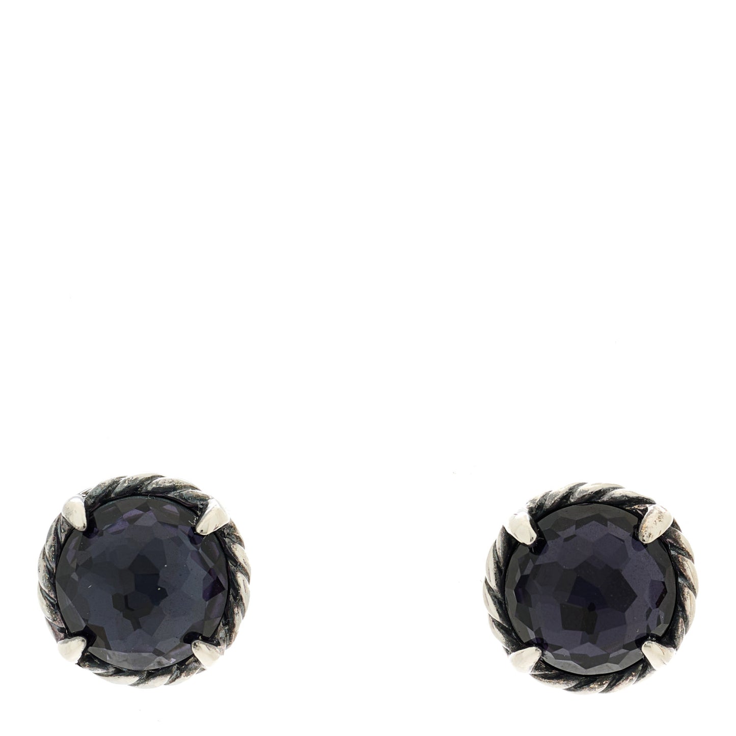 Sterling Silver Black Orchid 8mm Chatelaine Earrings