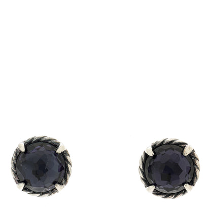 David Yurman Sterling Silver Black Orchid 8mm Chatelaine Earrings 1 of 4
