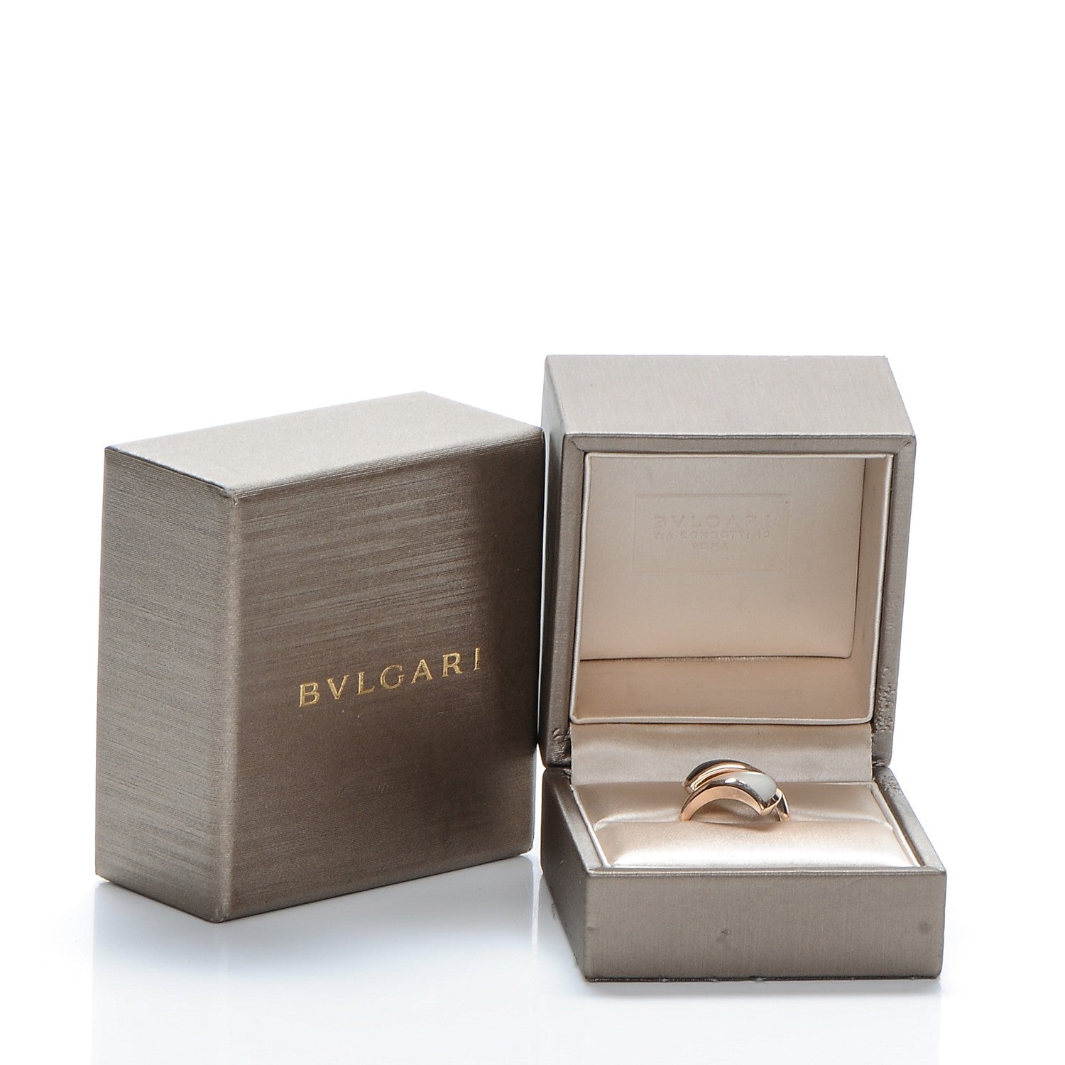 Bulgari 18K Rose Gold Black Onyx Mother of Pearl Divas' Dream Ring 50 5.5 6 of 6