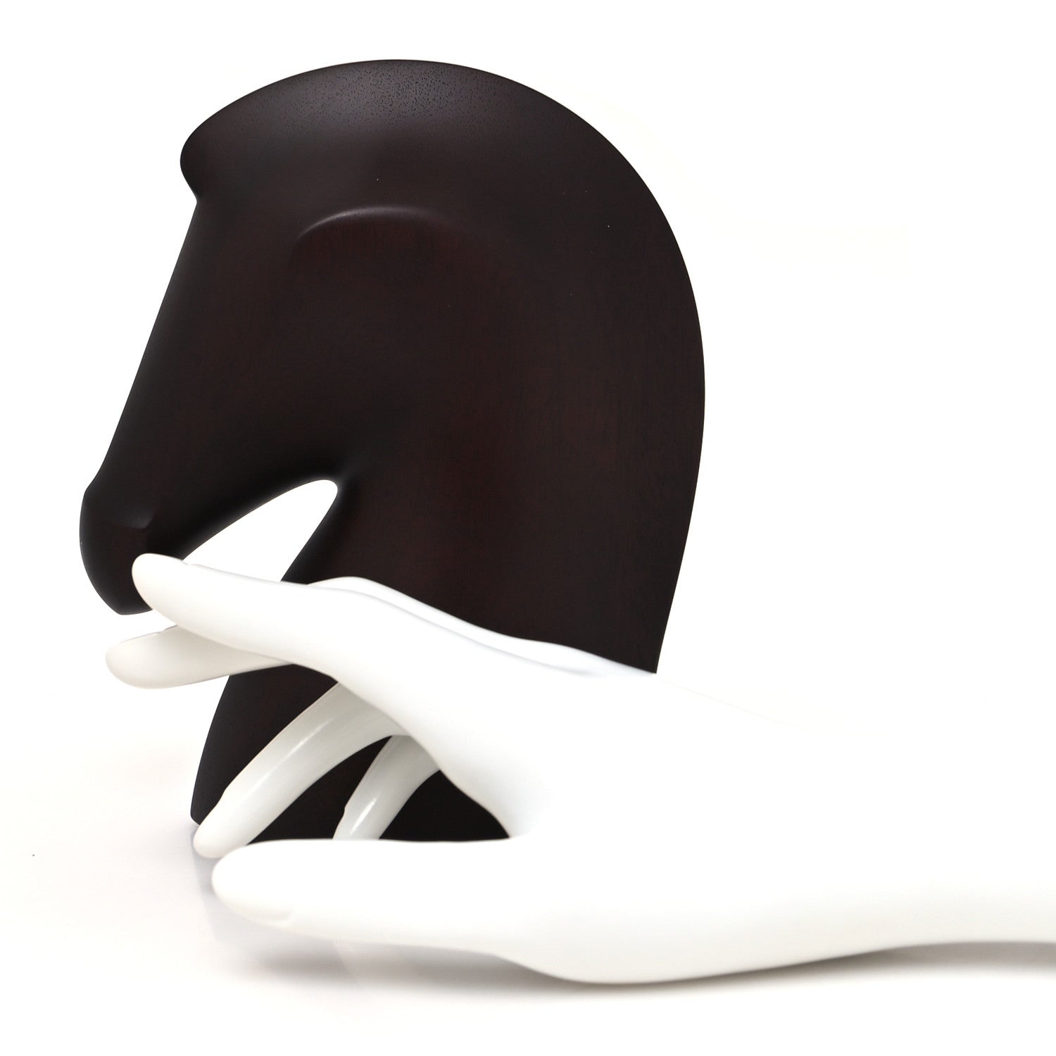 Hermes Mahogany Wood Samarcande Paperweight Etoupe 2 of 6