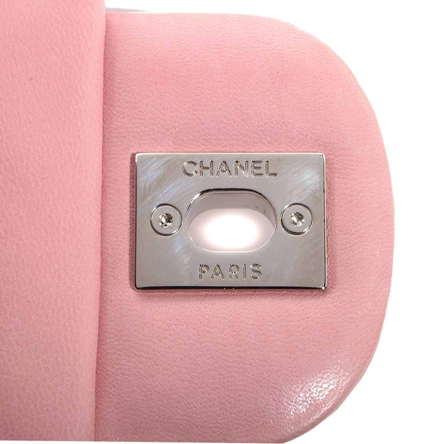 Lambskin Quilted Mini Square Flap Light Pink