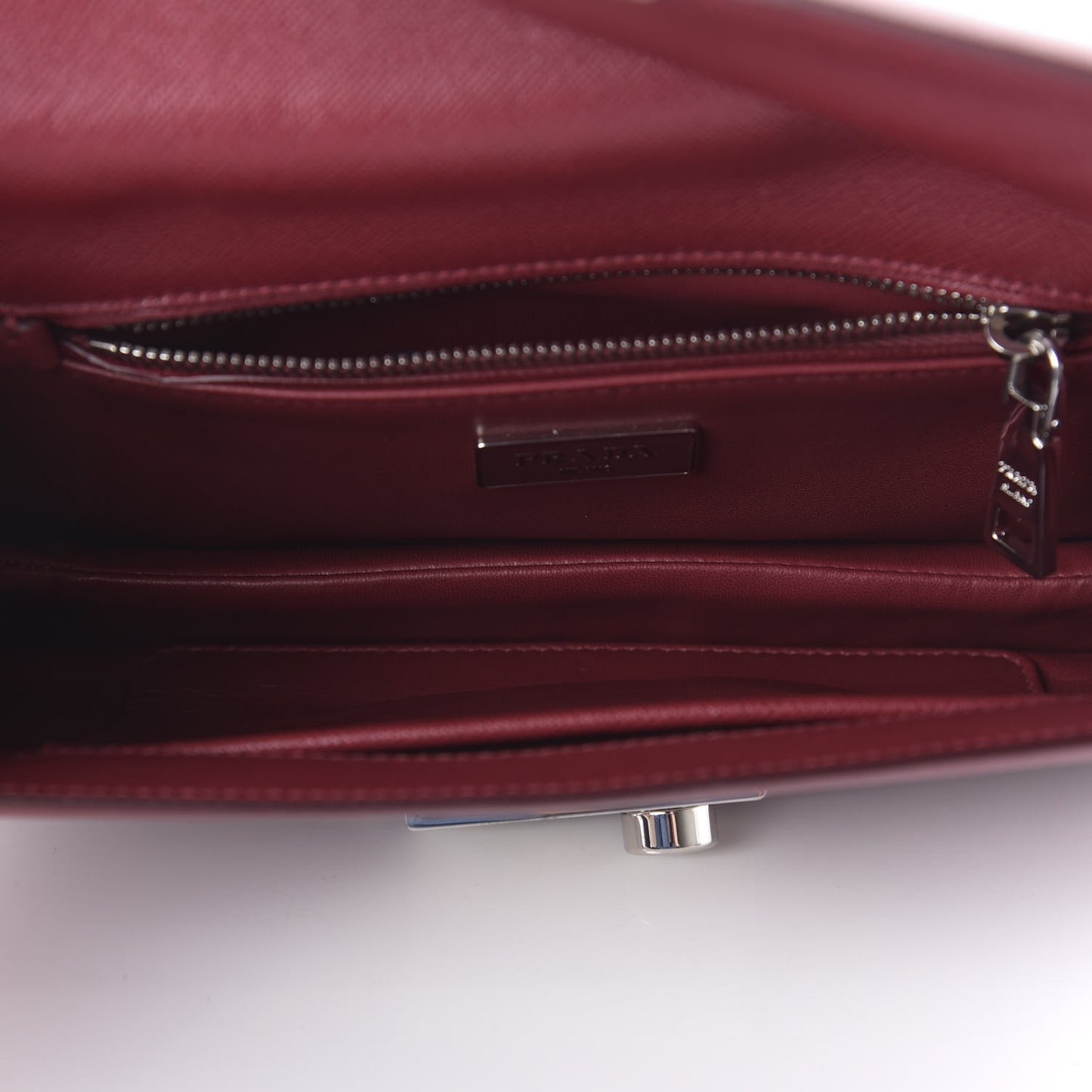 Saffiano Lux Sound Clutch Cherry