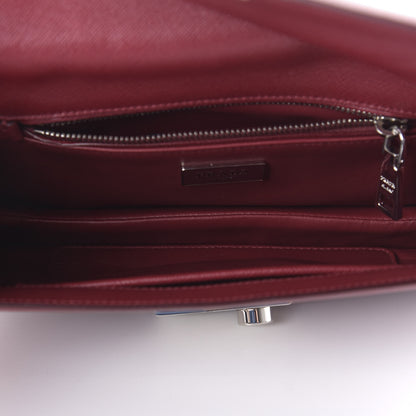 Prada Saffiano Lux Sound Clutch Cherry 5 of 10