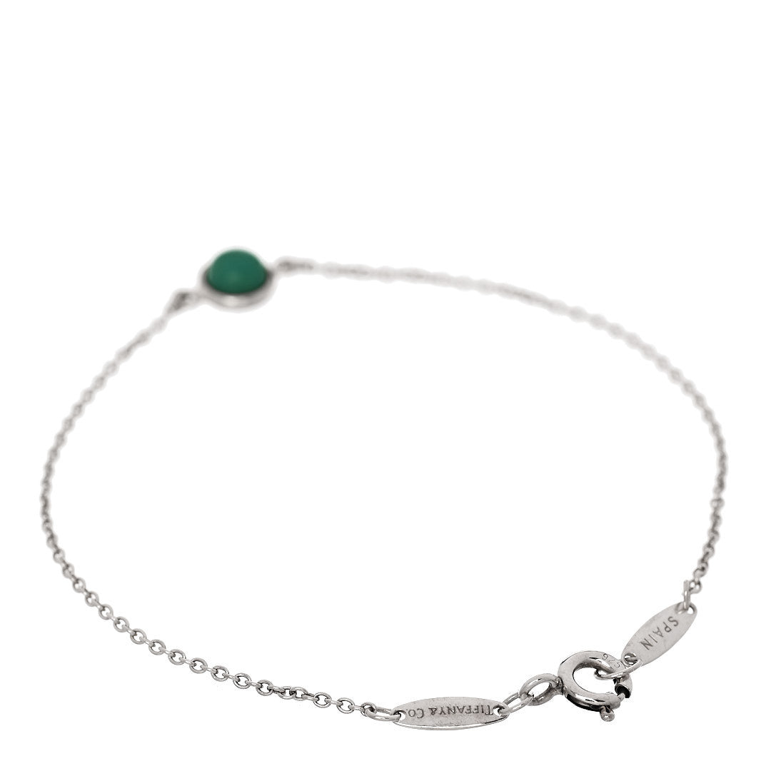 Tiffany Sterling Silver Turquoise Elsa Peretti Color By The Yard Bracelet 2 of 5