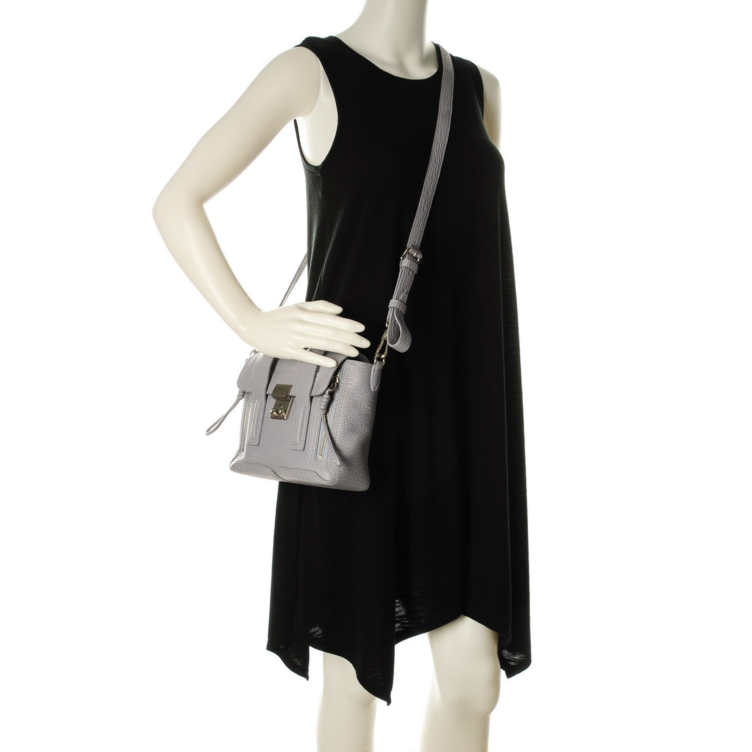 3.1 Phillip Lim 3.1 Textured Calfskin Mini Pashli Satchel Lilac 2 of 7