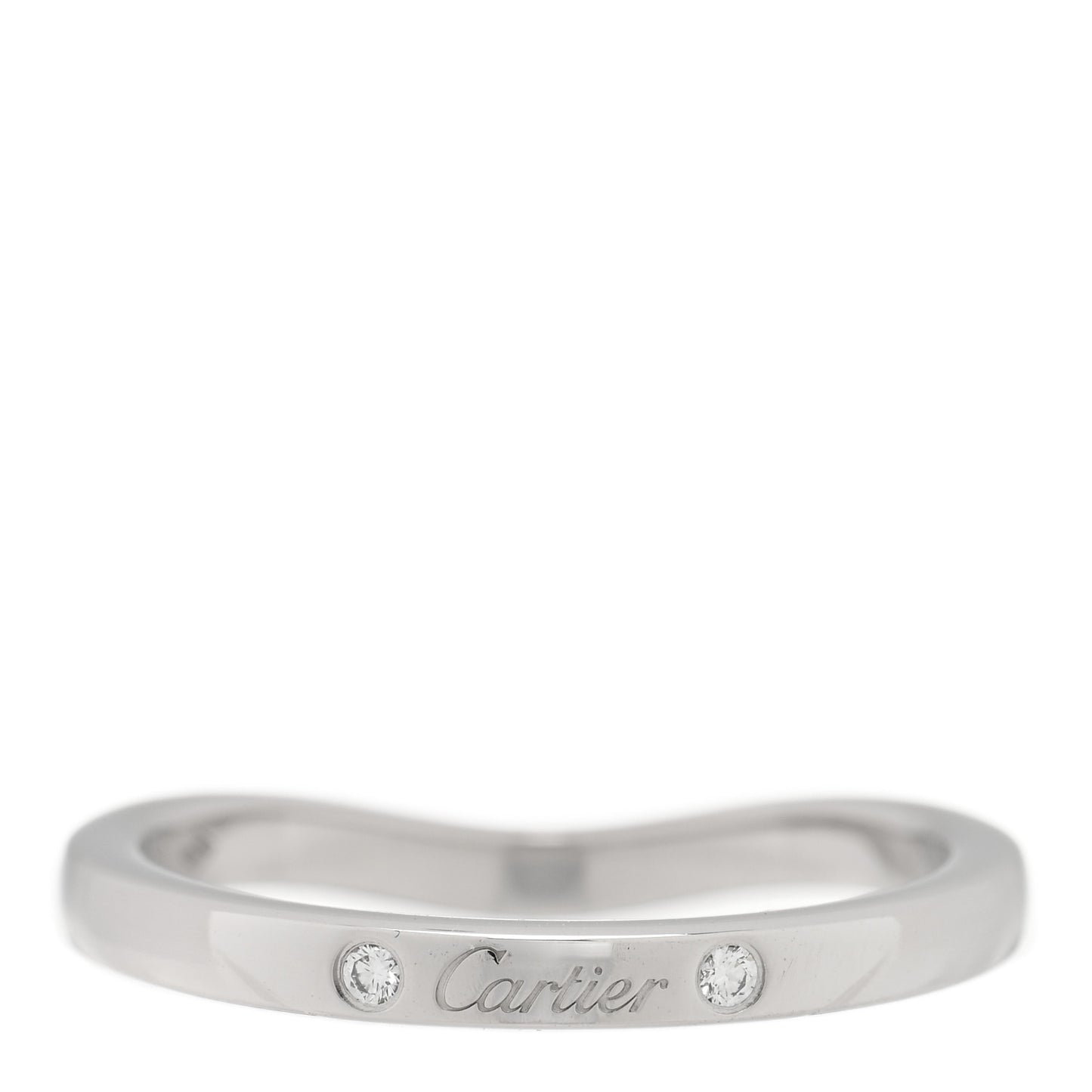 Platinum 3 Diamond Ballerine Wedding Band Ring 48 4.5