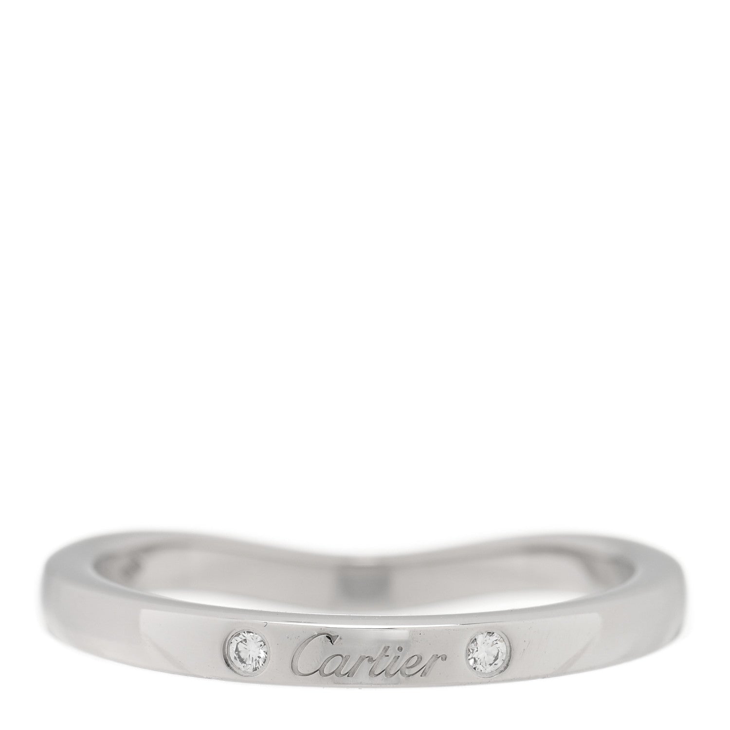 Cartier Platinum 3 Diamond Ballerine Wedding Band Ring 48 4.5 3 of 4