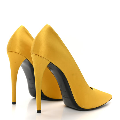 Saint Laurent Satin Crepe Monceau 110 Pumps 40 Ochre 5 of 8