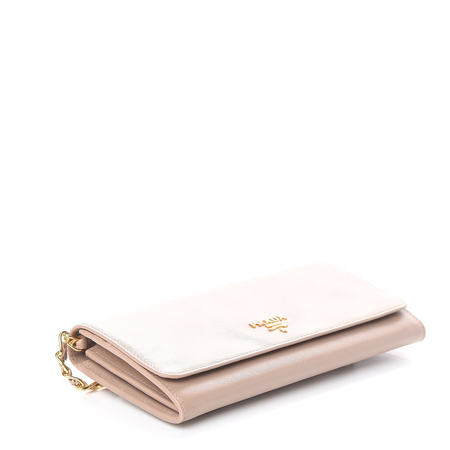 Saffiano Metal Oro Chain Wallet Cammeo